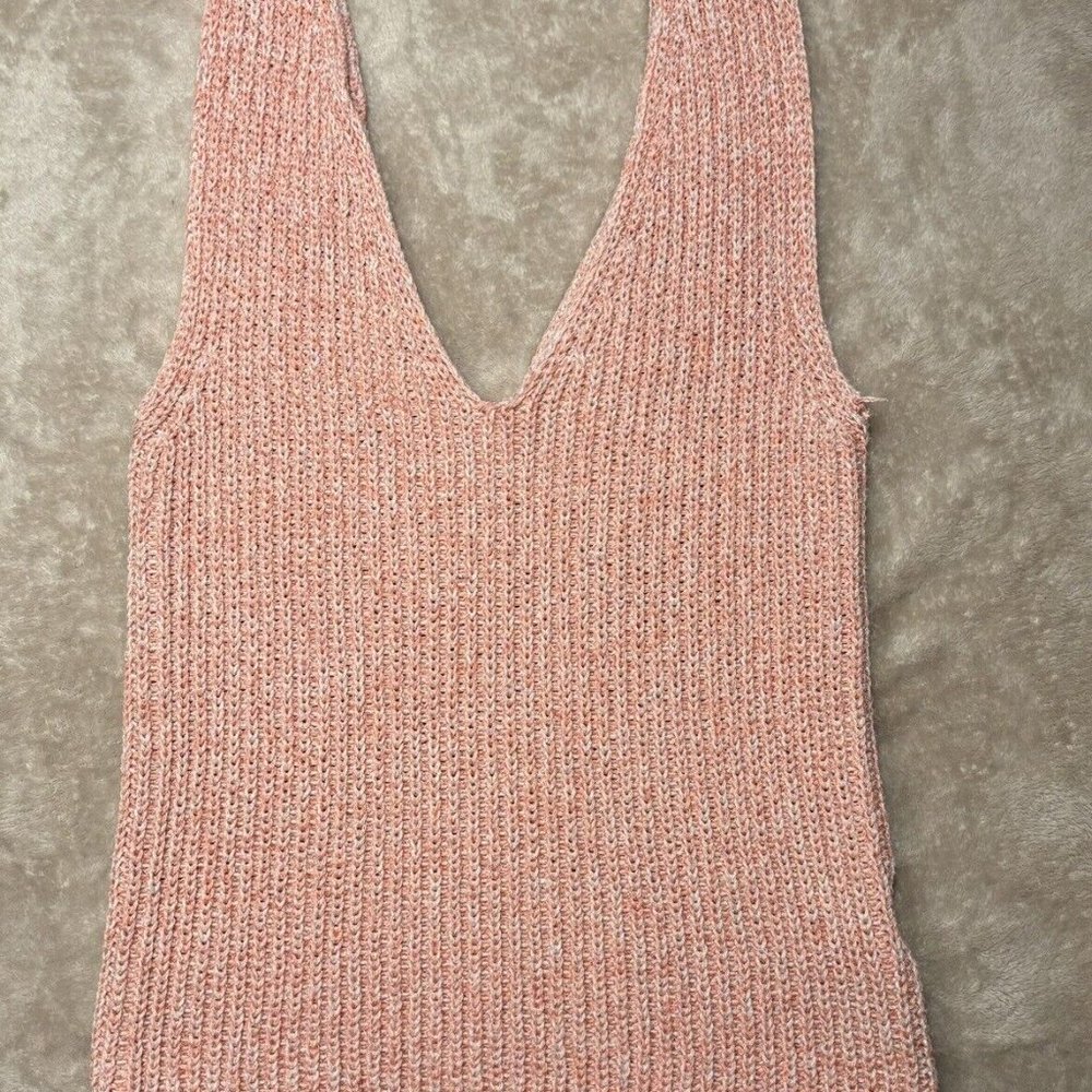Juicy Couture Cropped Pink Cami Sweater V Neck Size Small - Picture 2 of 9
